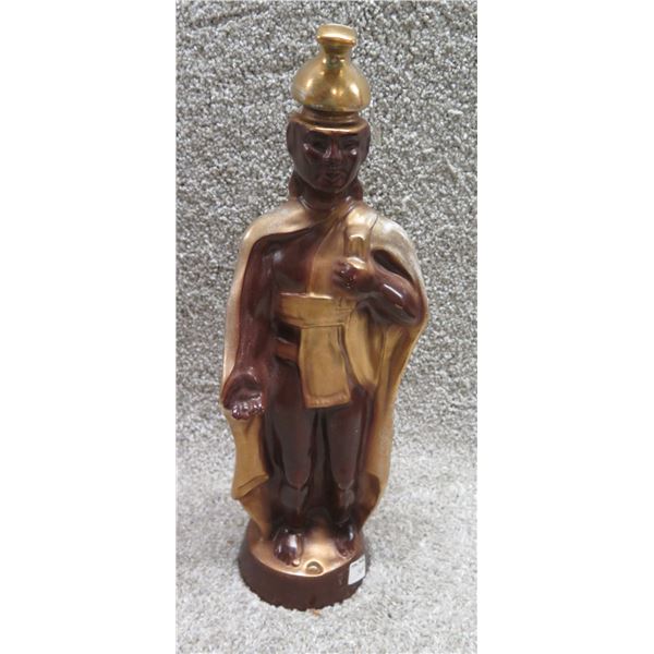 Beam 100 Months Old Bourbon Whiskey King Kamehameha Decanter (some liquid inside) 15"H
