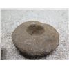 Image 2 : Hawaiian Stone Kukui Nut Lamp 4" dia, 2"H (Origin & Date Unknown)