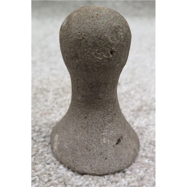 Porous Stone, Pounder Shaped 3" dia, 4"H (Origin & Date Unknown)