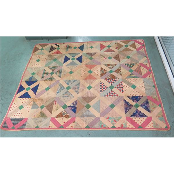 Geometric Design Quilt 80"x67"