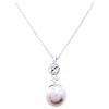 Image 1 : Designer MM Tear Drop Swarovski Pearl & Crstal Solitaire Necklace