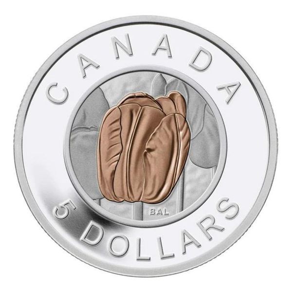 2014 $5 Flowers in Canada: Tulip - Pure Silver Coin