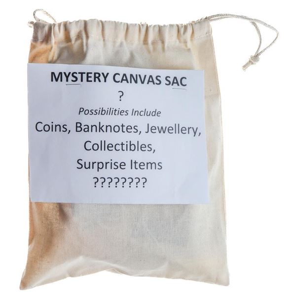 ?MYSTERY CANVAS TOTE? - Possibilities Include - Coins, Banknotes, Jewellery and Collectibles,  SURPR