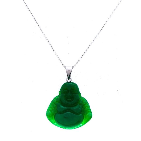 Carved Cabachon Buddah Pendant & Chain, 16.48ct, 925 Sterling Silver. Appraisal:$355.00