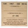 Image 3 : Canada 1967 10Â¢ Coin MS-64 ICCS