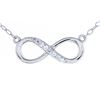 Image 2 : Sterling Silver Diamond Infinity Style Necklace