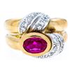 Image 1 : Estate 18kt Yellow Gold, Ruby & Diamond Ring