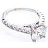 Image 1 : 18kt White Gold Custom Made Fancy Design Diamond Solitaire Ring -1.26ct. Appraisal:$17,890.00