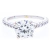 Image 2 : 18kt White Gold Custom Made Fancy Design Diamond Solitaire Ring -1.26ct. Appraisal:$17,890.00