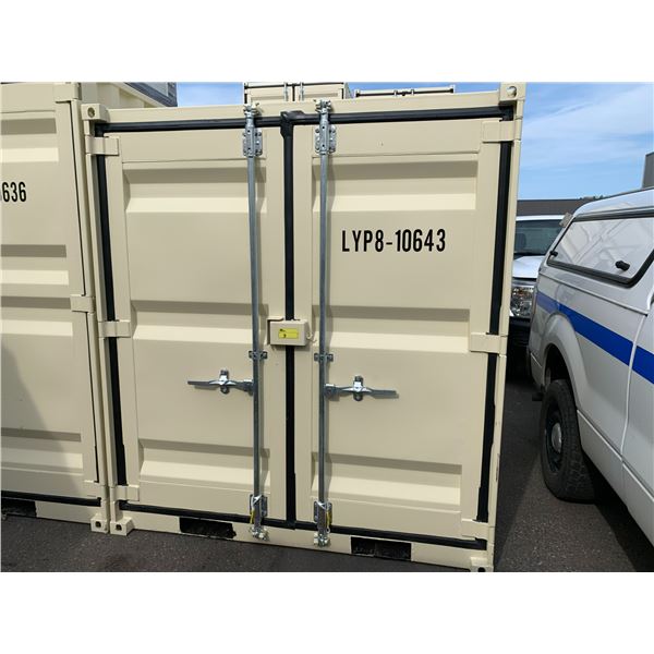 8' BEIGE PORTABLE OFFICE CONTAINER W80" X L98" X H89" WITH WINDOW,