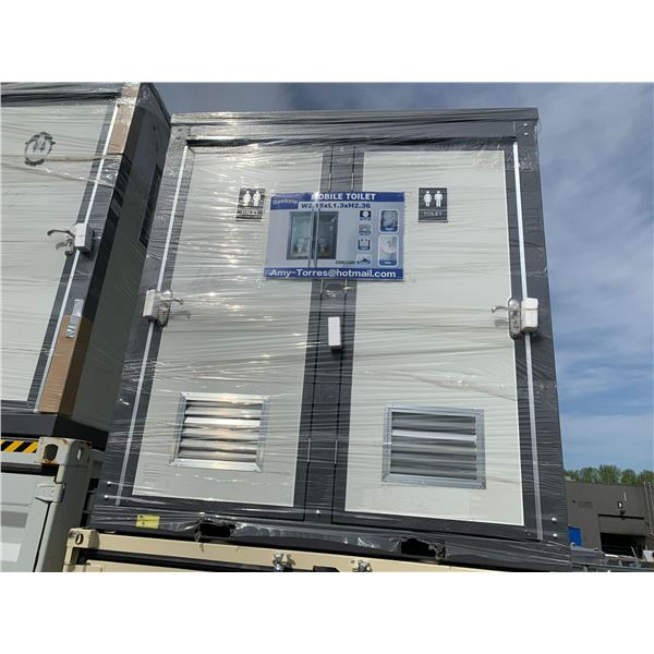BASTONE LOCKING PORTABLE MOBILE DOUBLE TOILET HOUSE, WITH TWO TOILETS,