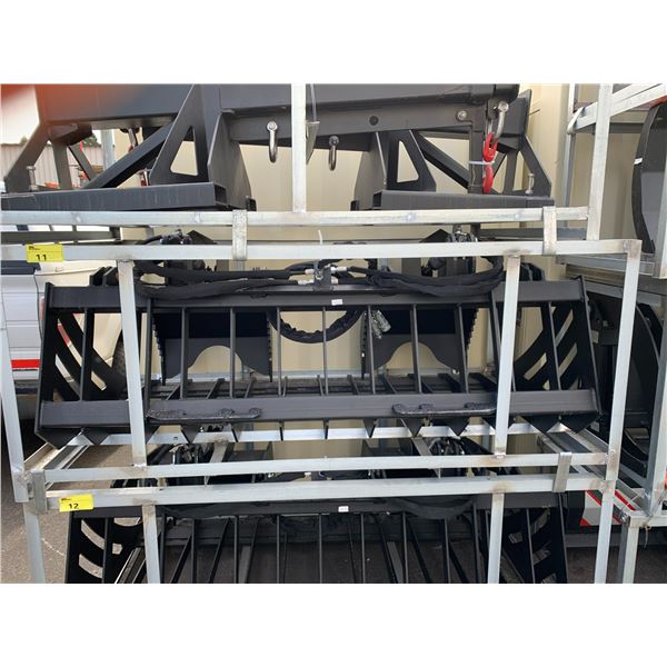 GREATBEAR 72" HYDRAULIC SKID STEER DUAL GRAPPLE ROCK GRAPPLE BUCKET ATTACHMENT