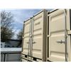 Image 1 : 9' BEIGE PORTABLE OFFICE CONTAINER W88" X L108" X H99" WITH WINDOW, LOCKING MAN DOOR, WOOD FLOOR,