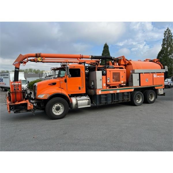 2013 PETERBILT PB 348, 2 DR VACUUM TRUCK, ORANGE, VIN 2NP3LN0X4DM206633