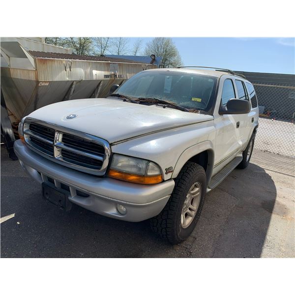 2003 DODGE DURANGO, 4DR SUV, WHITE, VIN 1D4HS58NX3F565094
