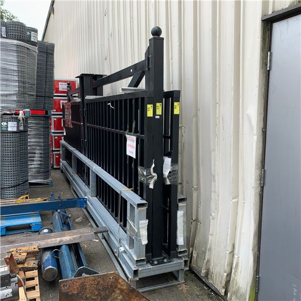 *2P* STEELMAN BLACK 20' BI-PARTING METAL FARM GATE ( STYLE 2 )