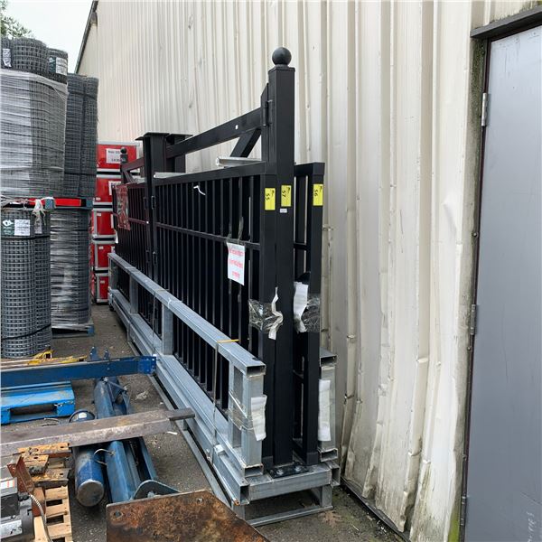 *2P* STEELMAN BLACK 20' BI-PARTING METAL FARM GATE ( STYLE 2 )