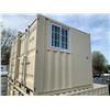 Image 2 : 8' BEIGE PORTABLE OFFICE CONTAINER W80" X L98" X H89" WITH WINDOW, LOCKING MAN DOOR, WOOD FLOOR,
