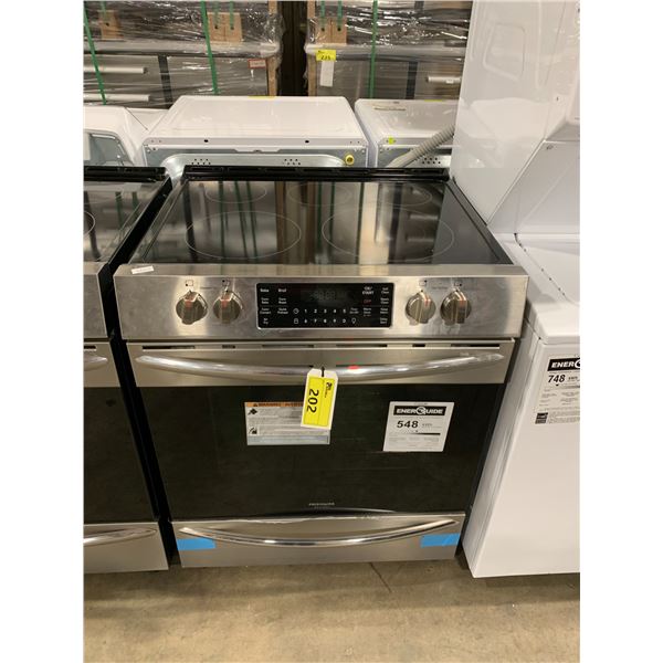 FRIGIDAIRE GALLERY CGEH3047VFD STAINLESS STEEL 5 BURNER CERAMIC TOP ELECTRIC OVEN