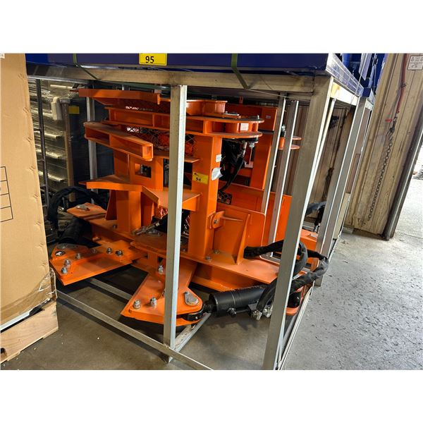 GREATBEAR ORANGE HEAVY DUTY HYDRAULIC SKID STEER TREE CUTTER ATTACHMENT