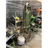 Image 3 : GREEN MOBILE INDUSTRIAL TORCH CART WITH BOTTLES, GAUGES, HOSES, & TORCH