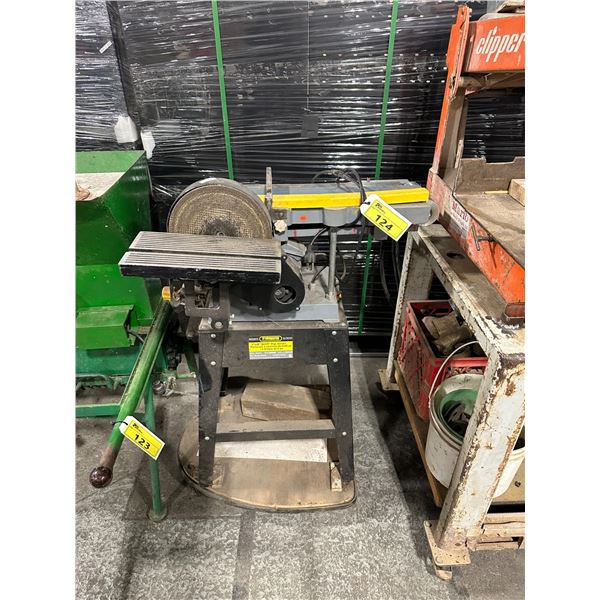 TRADEMASTER TM15269 INDUSTRIAL 6" X 48" BELT / 9" DISC SANDER ON STAND WITH MOBILE CART