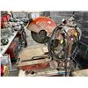 Image 3 : CLIPPER ORANGE DUAL VOLTAGE INDUSTRIAL METAL CUTTING CHOP SAW ON HEAVY DUTY MOBILE STAND WITH