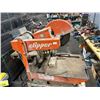 Image 4 : CLIPPER ORANGE DUAL VOLTAGE INDUSTRIAL METAL CUTTING CHOP SAW ON HEAVY DUTY MOBILE STAND WITH