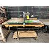 Image 1 : MASTERCRAFT MAXIMUM 12" DUAL BEVELING SLIDING COMPOUND MITER SAW ON METAL / WOOD MOBILE WORK TABLE
