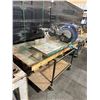 Image 2 : MASTERCRAFT MAXIMUM 12" DUAL BEVELING SLIDING COMPOUND MITER SAW ON METAL / WOOD MOBILE WORK TABLE