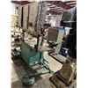 Image 7 : HEAVY DUTY GREEN METAL MOBILE WORK STATION WITH BENCH SHEAR, NO. 455 BENCH VISE, LARGE BLUE BENCH