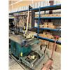 Image 8 : HEAVY DUTY GREEN METAL MOBILE WORK STATION WITH BENCH SHEAR, NO. 455 BENCH VISE, LARGE BLUE BENCH