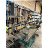 Image 9 : HEAVY DUTY GREEN METAL MOBILE WORK STATION WITH BENCH SHEAR, NO. 455 BENCH VISE, LARGE BLUE BENCH