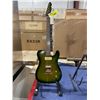 Image 1 : ACEPRO 2 TONE GREEN BURLED BODY 6 STRING ELECTRIC GUITAR WITH WALNUT NECK