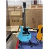 Image 1 : HARLEY BENTON ROSWELL SERIES BLUE WOOD BODY 6 STRING ELECTRIC GUITAR WITH WALNUT NECK
