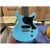 Image 2 : HARLEY BENTON ROSWELL SERIES BLUE WOOD BODY 6 STRING ELECTRIC GUITAR WITH WALNUT NECK