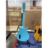 Image 4 : HARLEY BENTON ROSWELL SERIES BLUE WOOD BODY 6 STRING ELECTRIC GUITAR WITH WALNUT NECK
