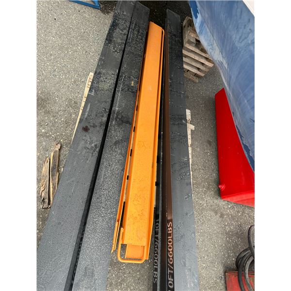 PAIR OF ORANGE INDUSTRIAL 7" FORKLIFT FORK EXTENSIONS