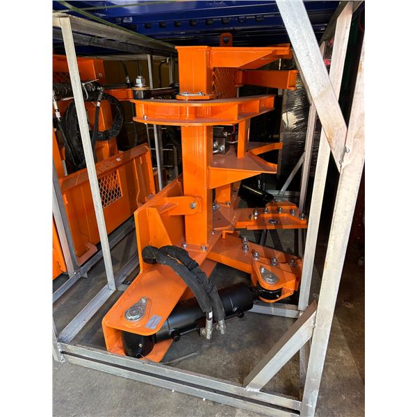 GREATBEAR ORANGE HEAVY DUTY HYDRAULIC SKID STEER TREE CUTTER ATTACHMENT