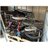 Image 2 : PALLET CRATE OF ASSORTED BIKE FRAMES, CHILDRENS BIKES, WHEELCHAIR, TIRES & PARTS