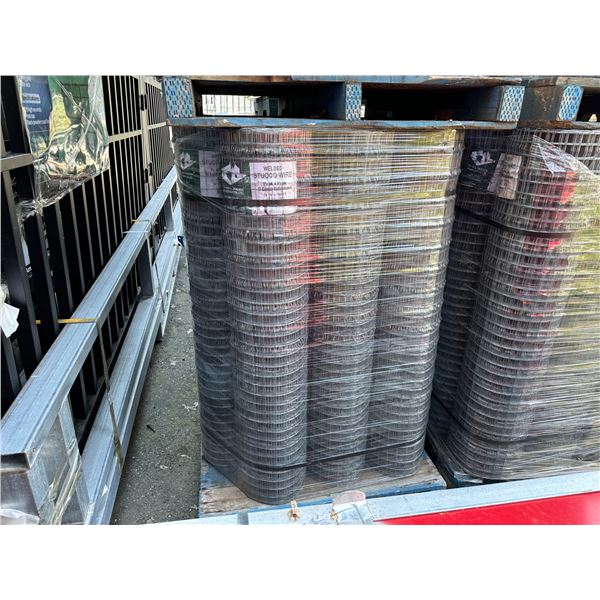 PALLET OF 15 INDUSTRIAL 100 FT ROLLS OF WELDED GALVANIZED STUCCO WIRE