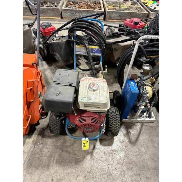 WET JET BLUE COMMERCIAL MOBILE GAS OPERATED PRESSURE WASHER WITH HONDA GX300 11.0HP ENGINE