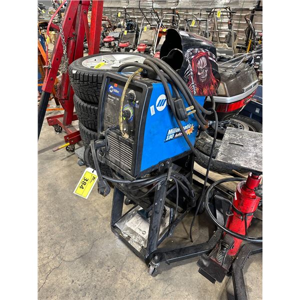 MILLER MILLERMATIC 180 AUTO-SET 230V WIRE WELDER WITH GROUND CABLE, POWER CABLE, TRIGGER, HOSE &