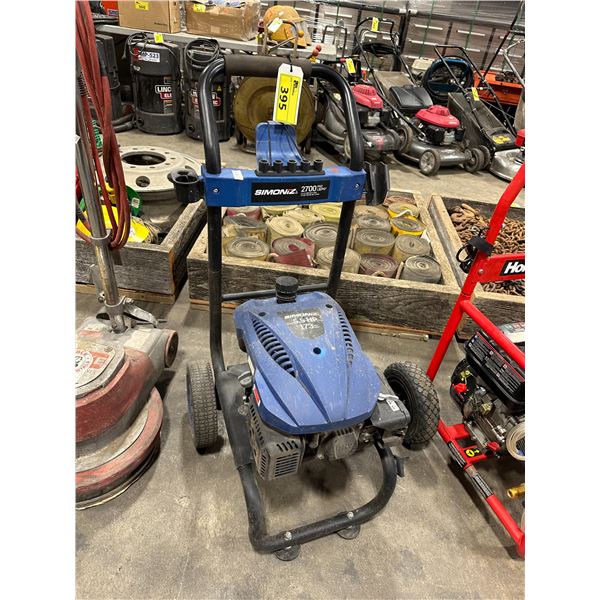 SIMONIZ 2700 PSI GAS POWERED MOBILE PRESSURE WASHER ( NO HOSES, NO WAND )