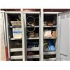 Image 3 : GREY 36"W X 15"D X 78"H METAL LOCKING 3 BAY STORAGE LOCKER ON MOBILE CART WITH ASSORTED CONTENTS OF