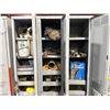 Image 3 : GREY 36"W X 15"D X 78"H METAL LOCKING 3 BAY STORAGE LOCKER ON MOBILE CART WITH ASSORTED CONTENTS OF