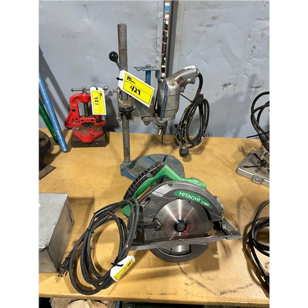 HITACHI C7SB2 ELECTRIC CORDED 7-1/4" CIRCULAR SAW & BOXER 4000 TABLE TOP 1/4" OR 3/8" DRILL PRESS