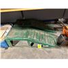 Image 2 : PAIR OF GREEN METAL CAR RAMPS, PLASTIC CRATE OF ASSORTED HAND TOOLS, PLASTIC BIN OF CEMENT POWDER,