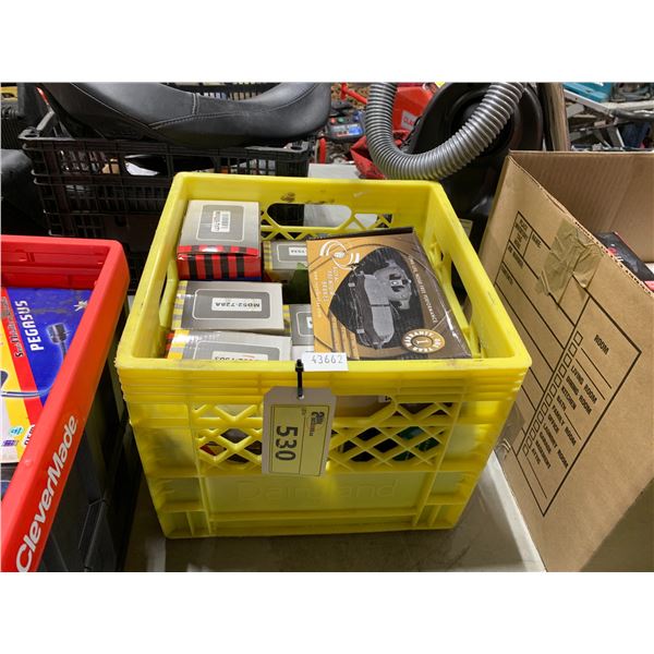 PLASTIC CRATE OF ASSORTED AUTOMOTIVE BRAKE PADS