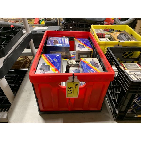 PLASTIC CRATE OF ASSORTED AUTOMOTIVE BRAKE PADS